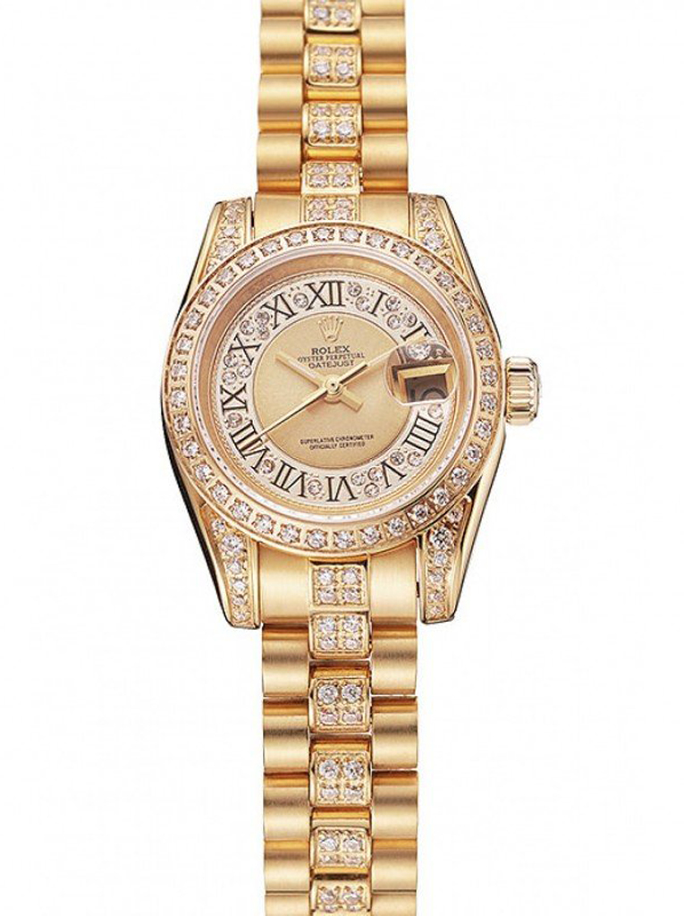 Superclone Rolex Datejust Gold Dial 1453953 21 mm