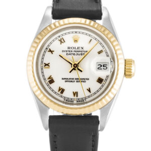 Rolex Lady-Datejust White Dial 69173 Leather 26 mm