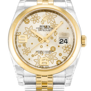 Rolex Datejust Silver Floral Dial 116203 36 mm