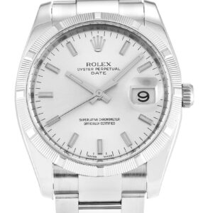 Rolex Oyster Perpetual Date Silver Dial 115210 34 mm
