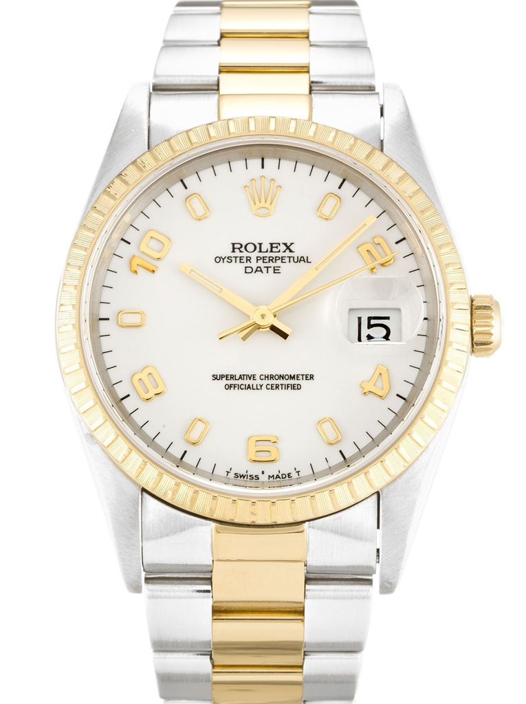 Rolex Oyster Perpetual Date White Dial 15223 34 mm