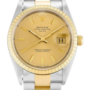 Rolex Oyster Perpetual Date Champagne Dial 15223 34 mm