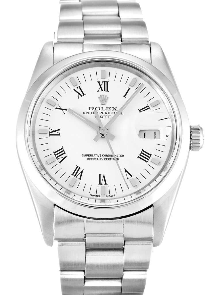 Rolex Oyster Perpetual Date White Dial 15000 34 mm