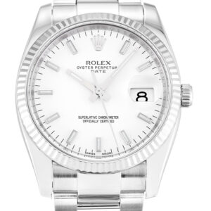 Rolex Oyster Perpetual Date White Dial 115234 34 mm