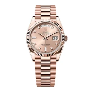 Superclone Rolex Day-Date Rosé Diamond Dial 128235-0009 36 mm