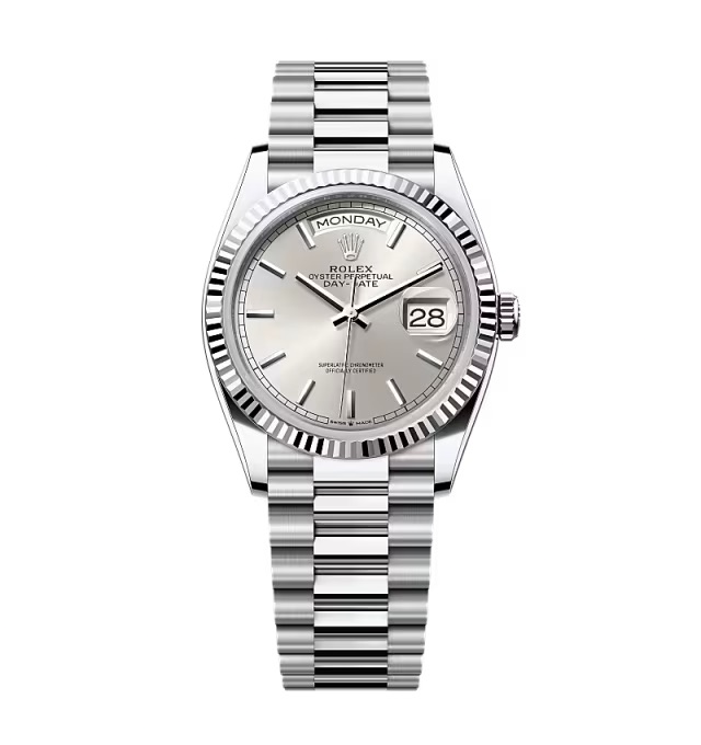 Superclone Rolex Day-Date Silver Dial 128236-0001 36 mm