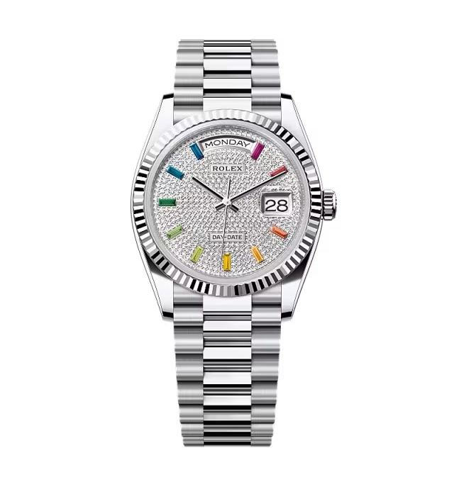 Superclone Rolex Day-Date Diamond-Paved Dial 128236-0003 36 mm