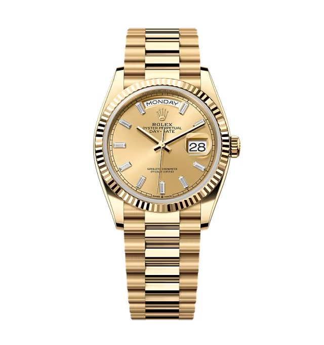 Superclone Rolex Day-Date Champagne Diamond Dial 128238-0132 36 mm