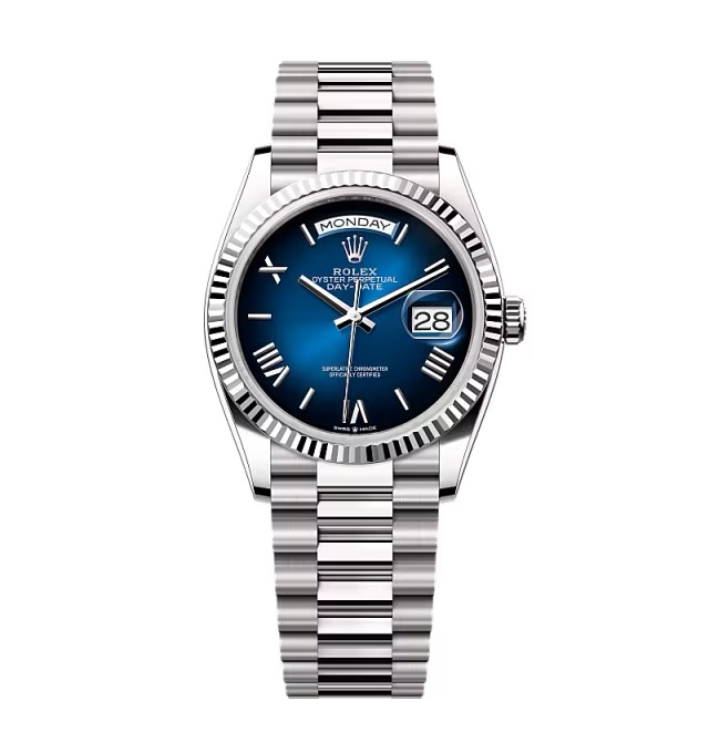 Superclone Rolex Day-Date Blue Ombré Dial 128239-0063 36 mm
