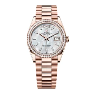 Superclone Rolex Day-Date White Mother-of-Pearl Diamond Dial 128345rbr-0077 36 mm