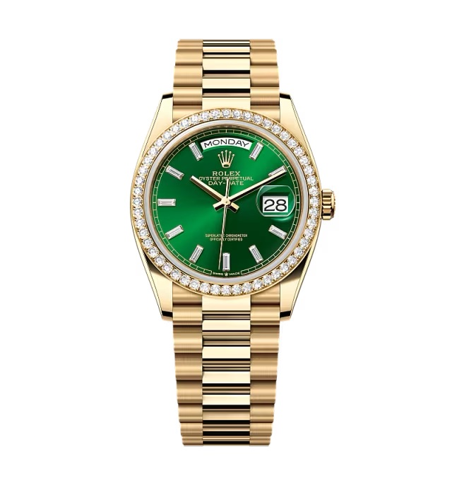 Superclone Rolex Day-Date Bright Green Diamond Dial 128348rbr-0078 36 mm