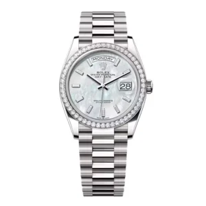 Superclone Rolex Day-Date White Mother-of-Pearl Diamond Dial 128349rbr-0049 36 mm