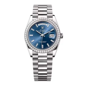 Superclone Rolex Day-Date Bright Blue Diamond Dial 128349rbr-0051 36 mm