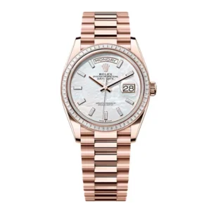 Superclone Rolex Day-Date White Mother-of-Pearl Diamond Dial 128395tbr-0026 36 mm