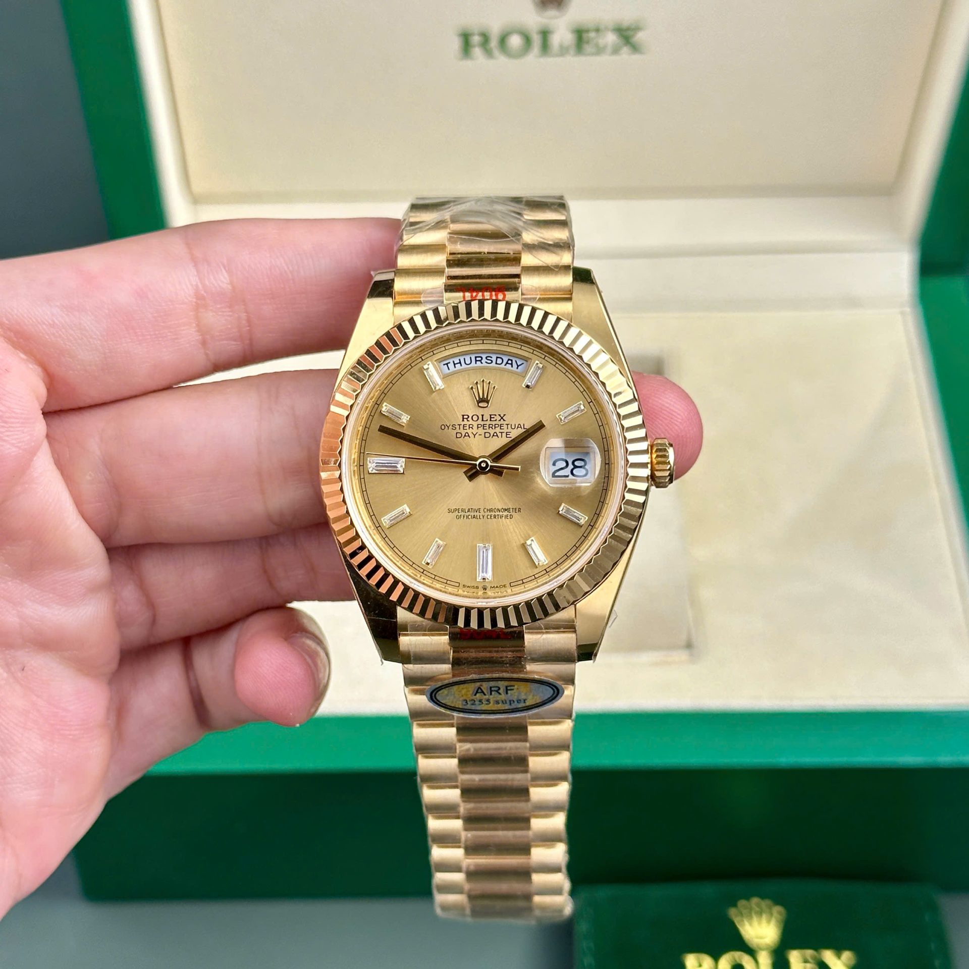 Superclone Rolex Day-Date Champagne Diamond Dial 128238-0132 36 mm - Image 2