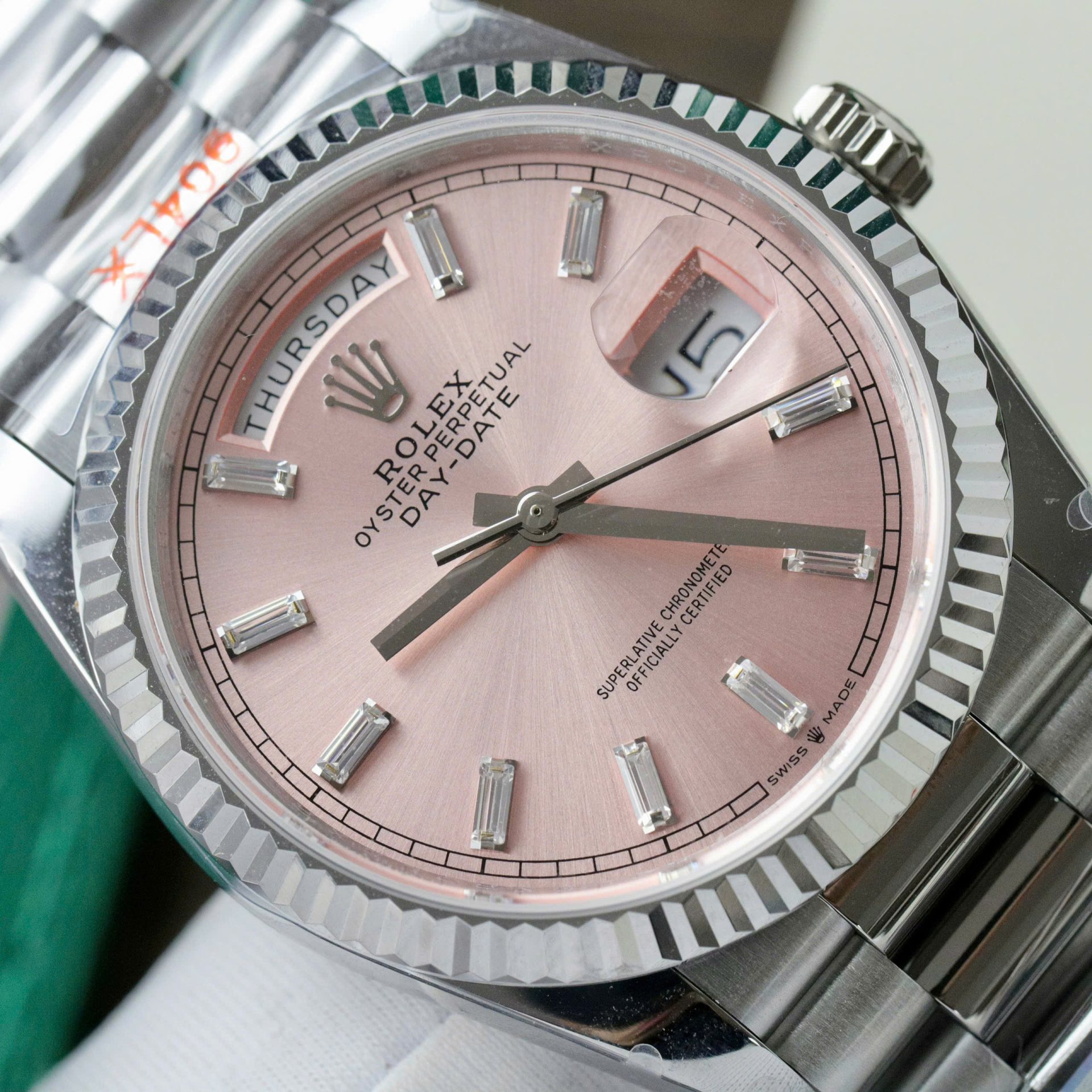 Superclone Rolex Day-Date Pink Diamond Dial 128236-0024 36 mm - Image 5
