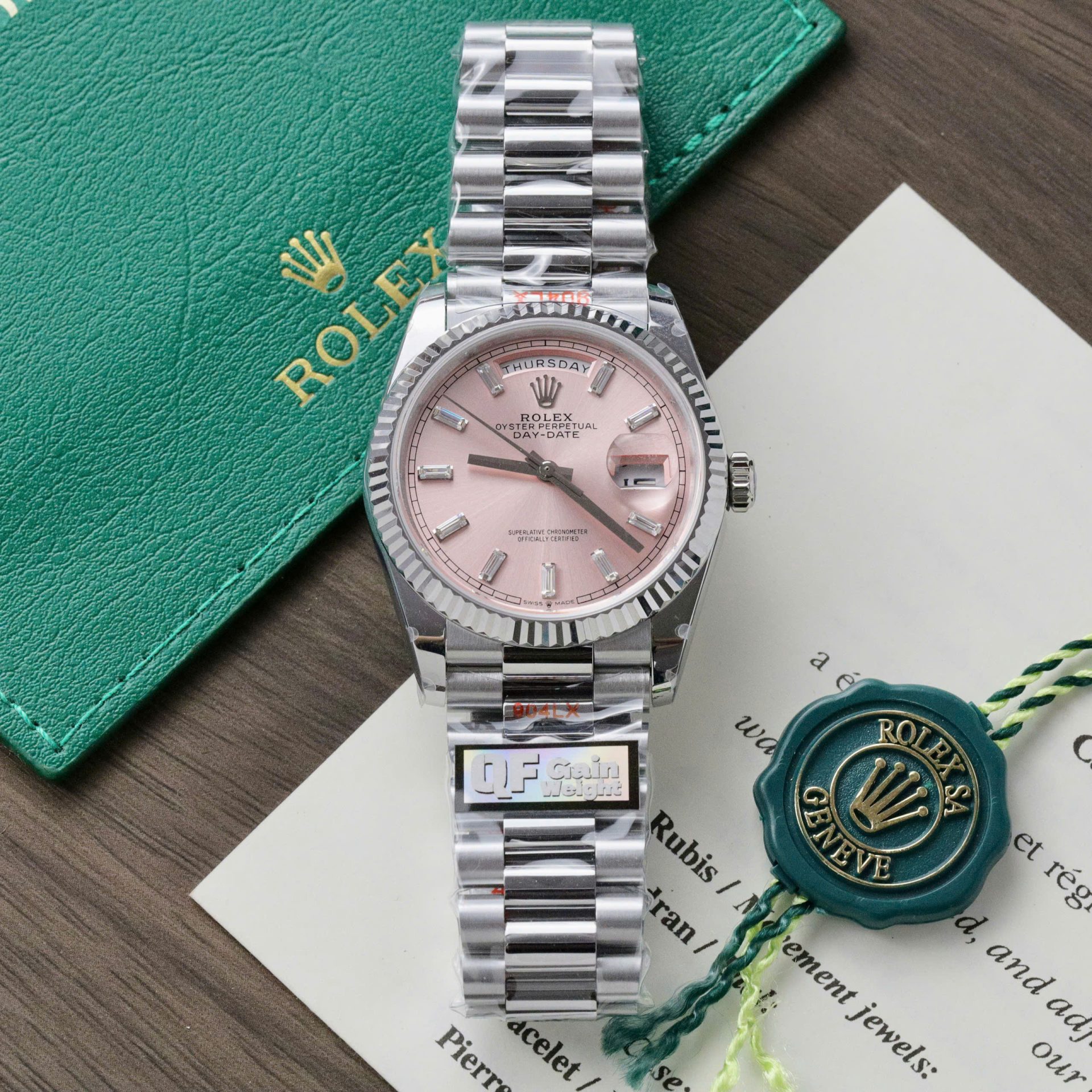 Superclone Rolex Day-Date Pink Diamond Dial 128236-0024 36 mm - Image 2
