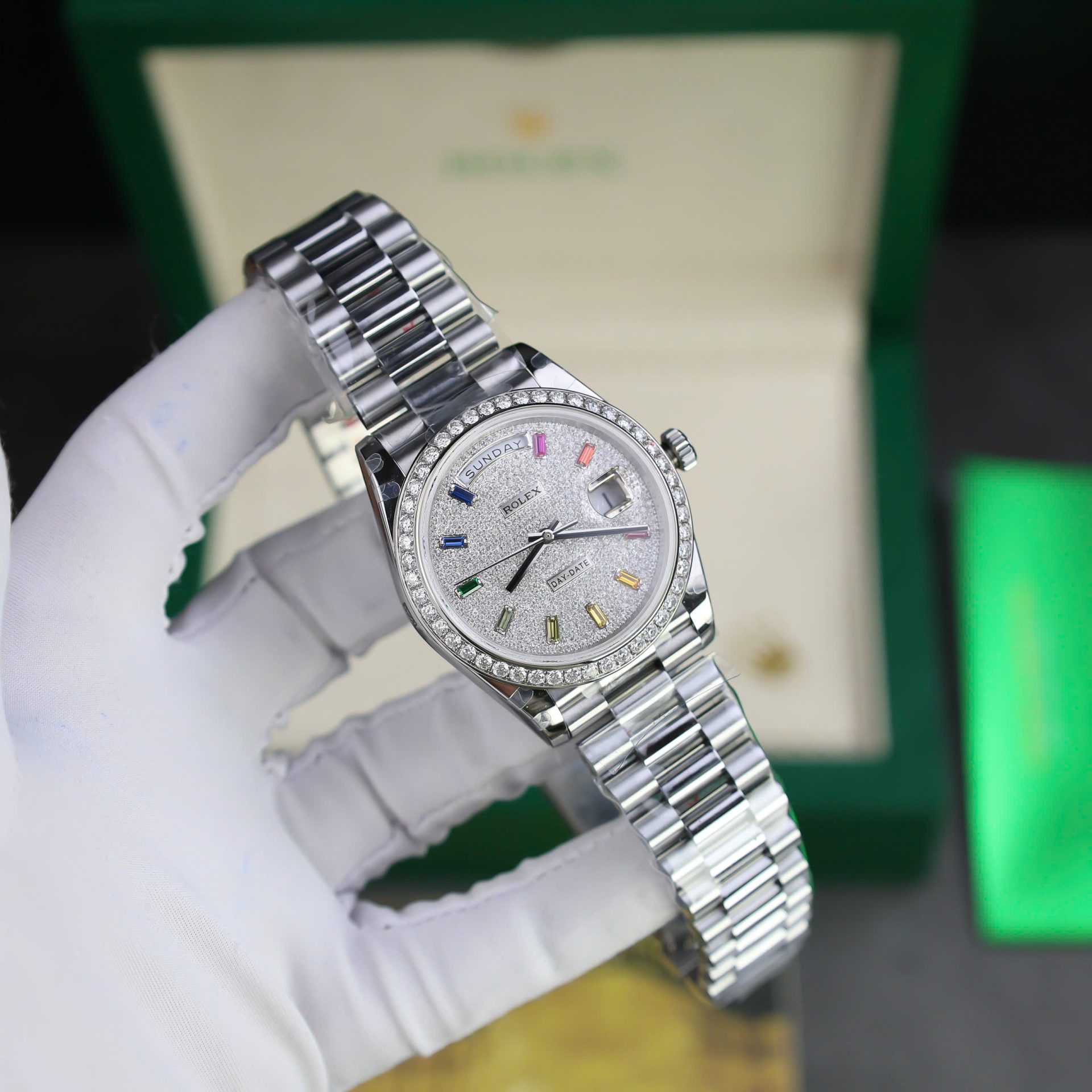 Superclone Rolex Day-Date Diamond-Paved Dial 128349rbr-0006 36 mm - Image 3