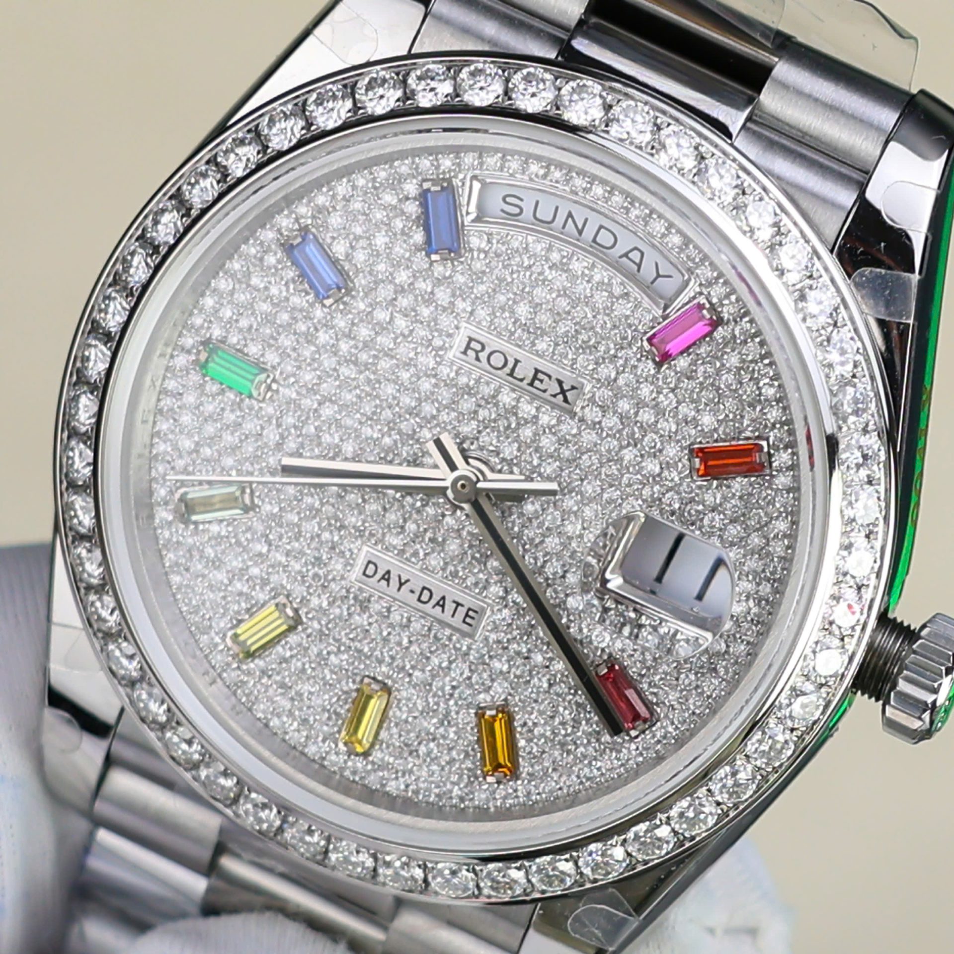 Superclone Rolex Day-Date Diamond-Paved Dial 128349rbr-0006 36 mm - Image 5