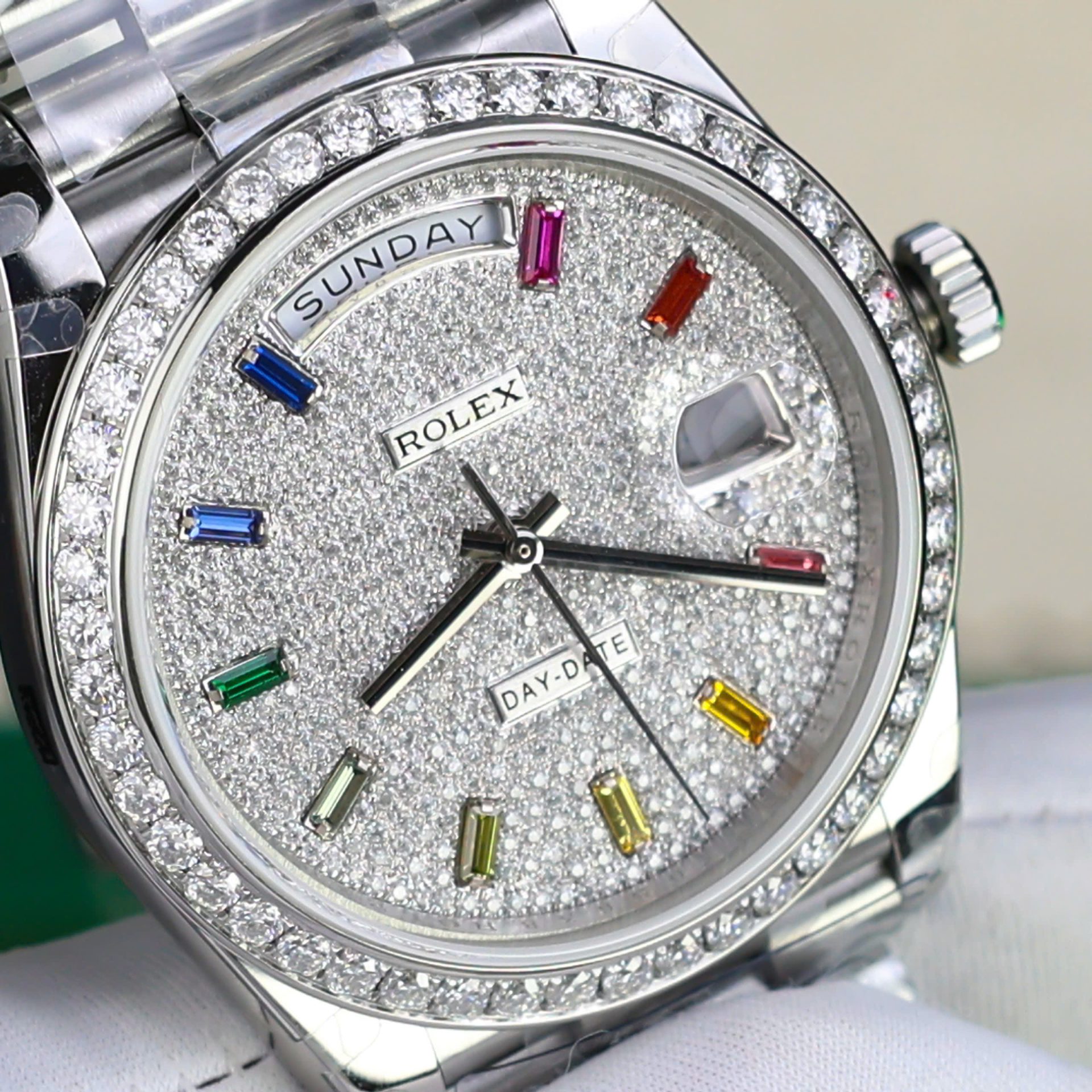Superclone Rolex Day-Date Diamond-Paved Dial 128349rbr-0006 36 mm - Image 8
