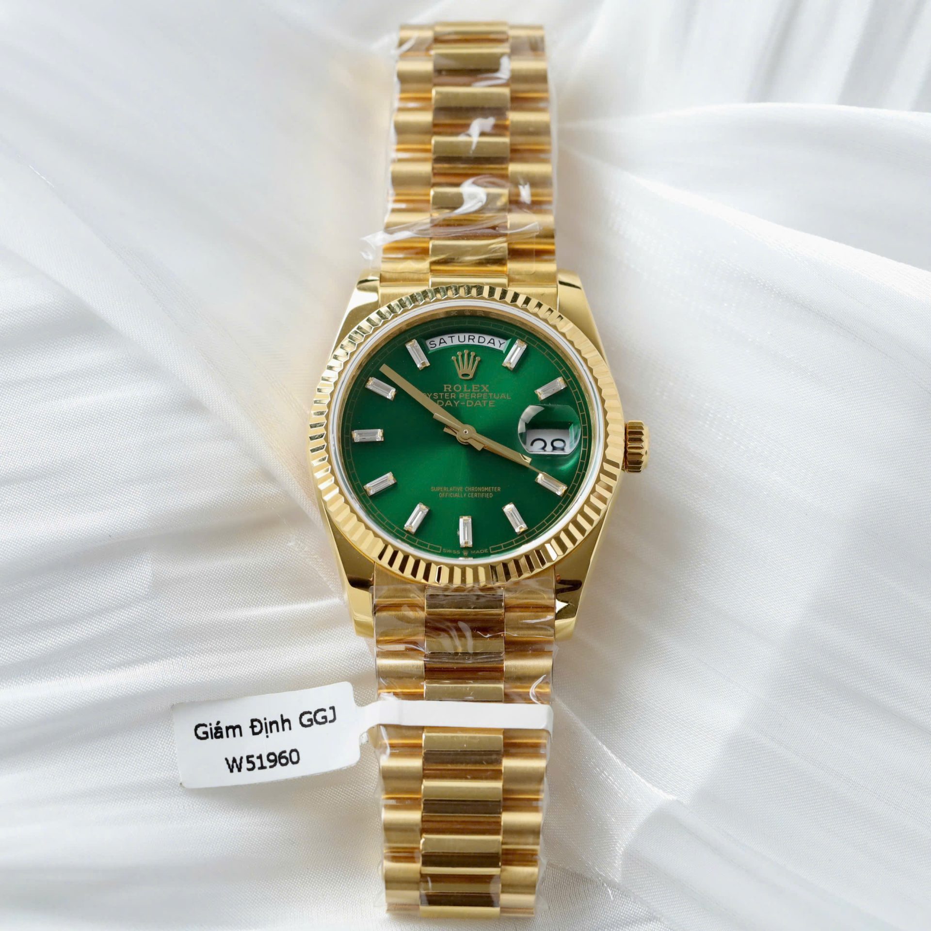 Superclone Rolex Day-Date Bright Green Diamond Dial 128238-0130 36 mm - Image 2