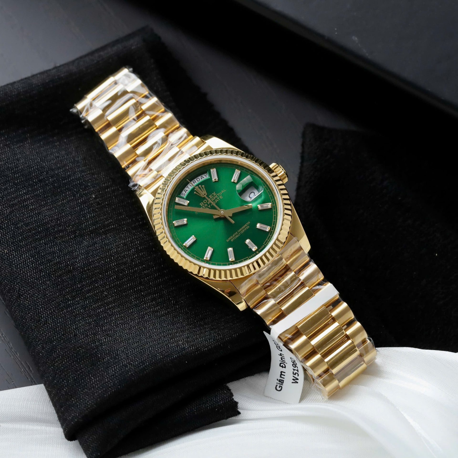Superclone Rolex Day-Date Bright Green Diamond Dial 128238-0130 36 mm - Image 3