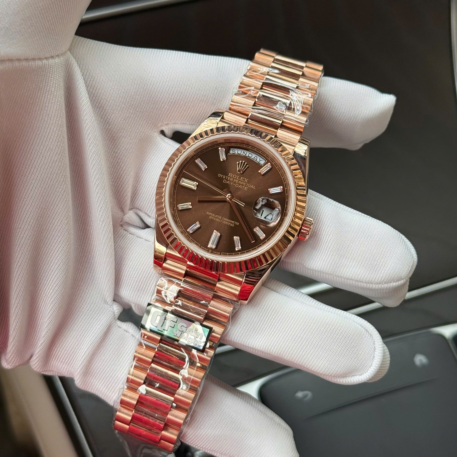 Superclone Rolex Day-Date Chocolate Diamond Dial 228235-0003 40 mm - Image 4