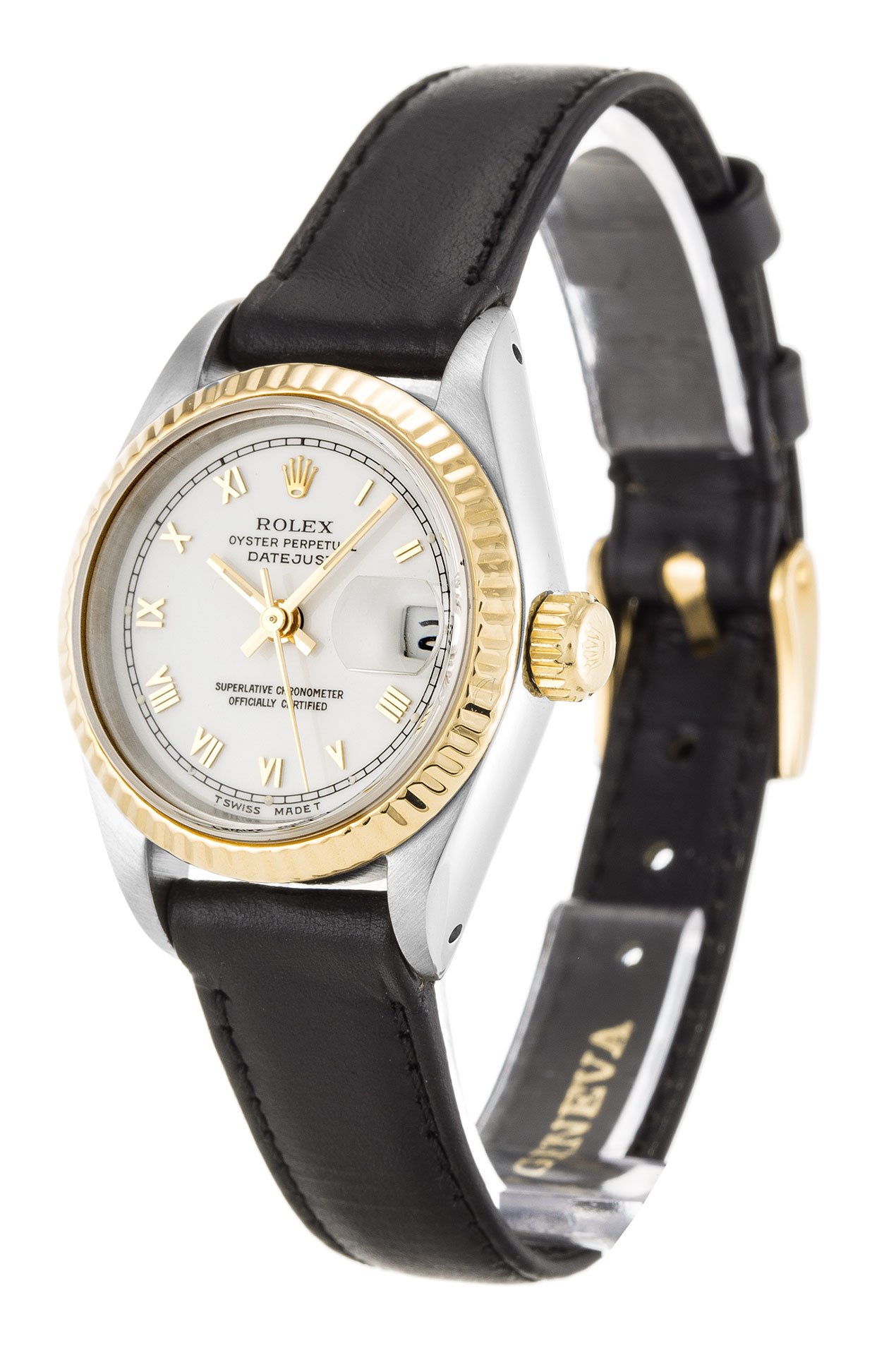 Rolex Lady-Datejust White Dial 69173 Leather 26 mm - Image 2