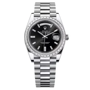 Superclone Rolex Day-Date Bright Black Diamond Dial 228396tbr-0012 40 mm