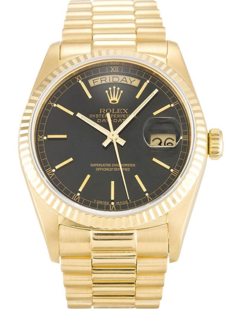 Rolex Day-Date Black Dial 18038 36 mm