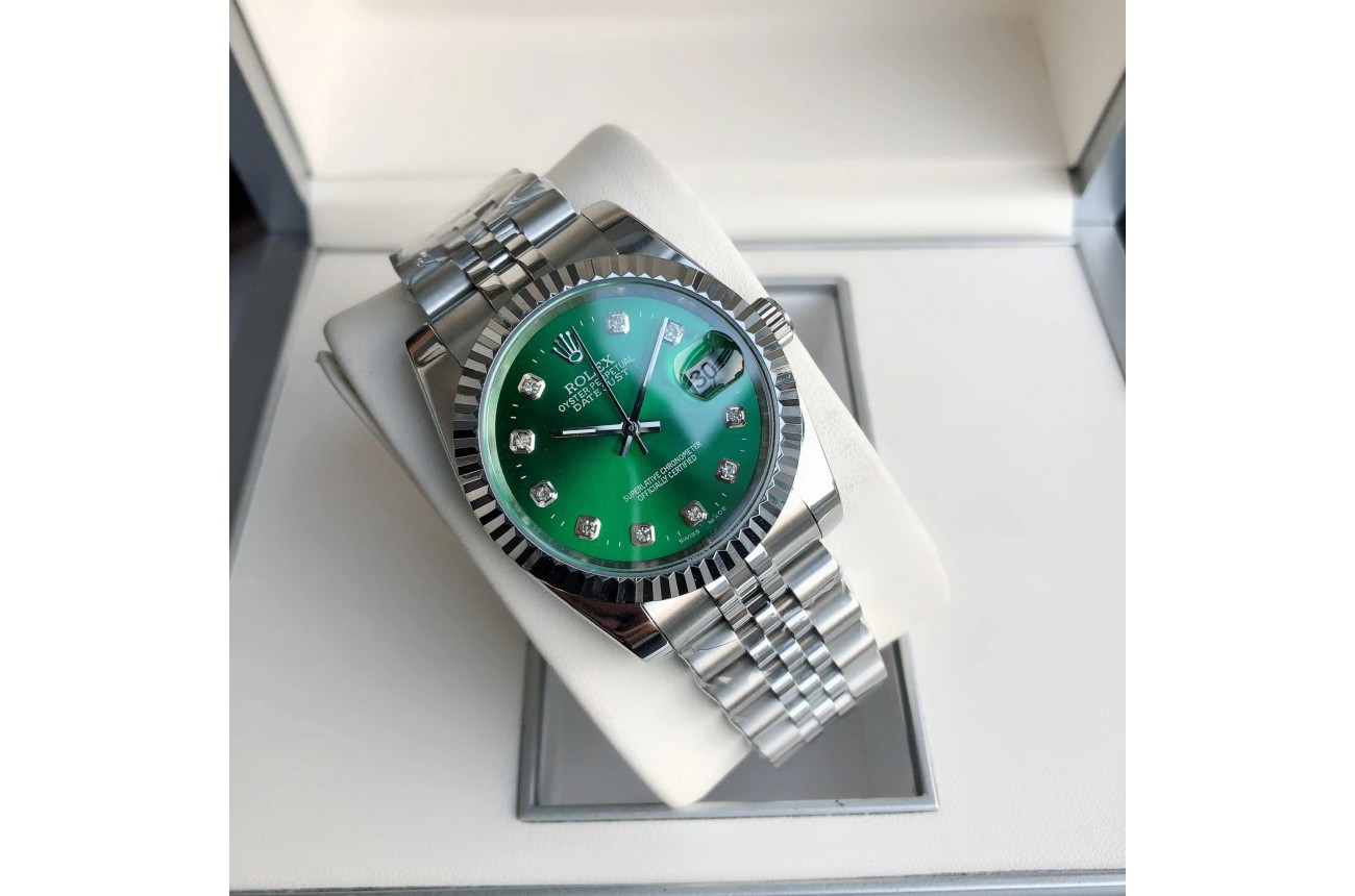 Rolex Datejust SS/SS Jub Green/Dia 36/28 mm - Image 4