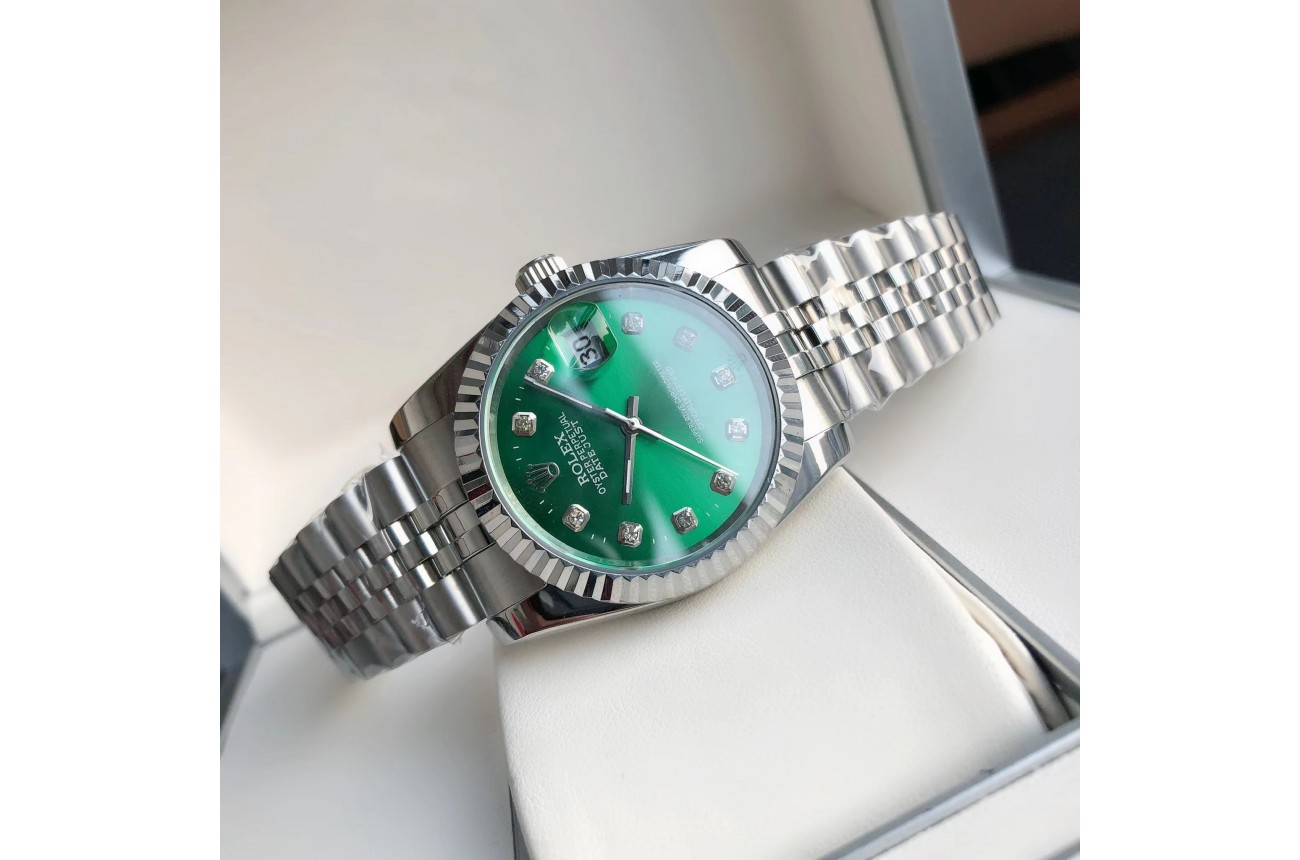 Rolex Datejust SS/SS Jub Green/Dia 36/28 mm - Image 6