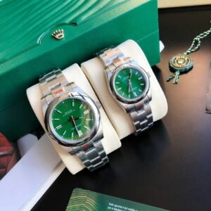 Rolex Oyster Perpetual SS/SS Green/Stk 31/41 mm
