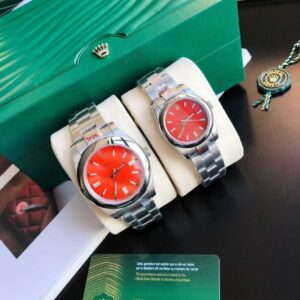 Rolex Oyster Perpetual SS/SS Red/Stk 31/41 mm
