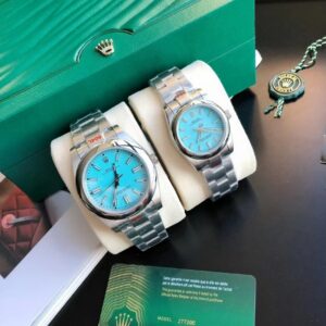 Rolex Oyster Perpetual SS/SS Tiffany Blue/Stk 31/41 mm