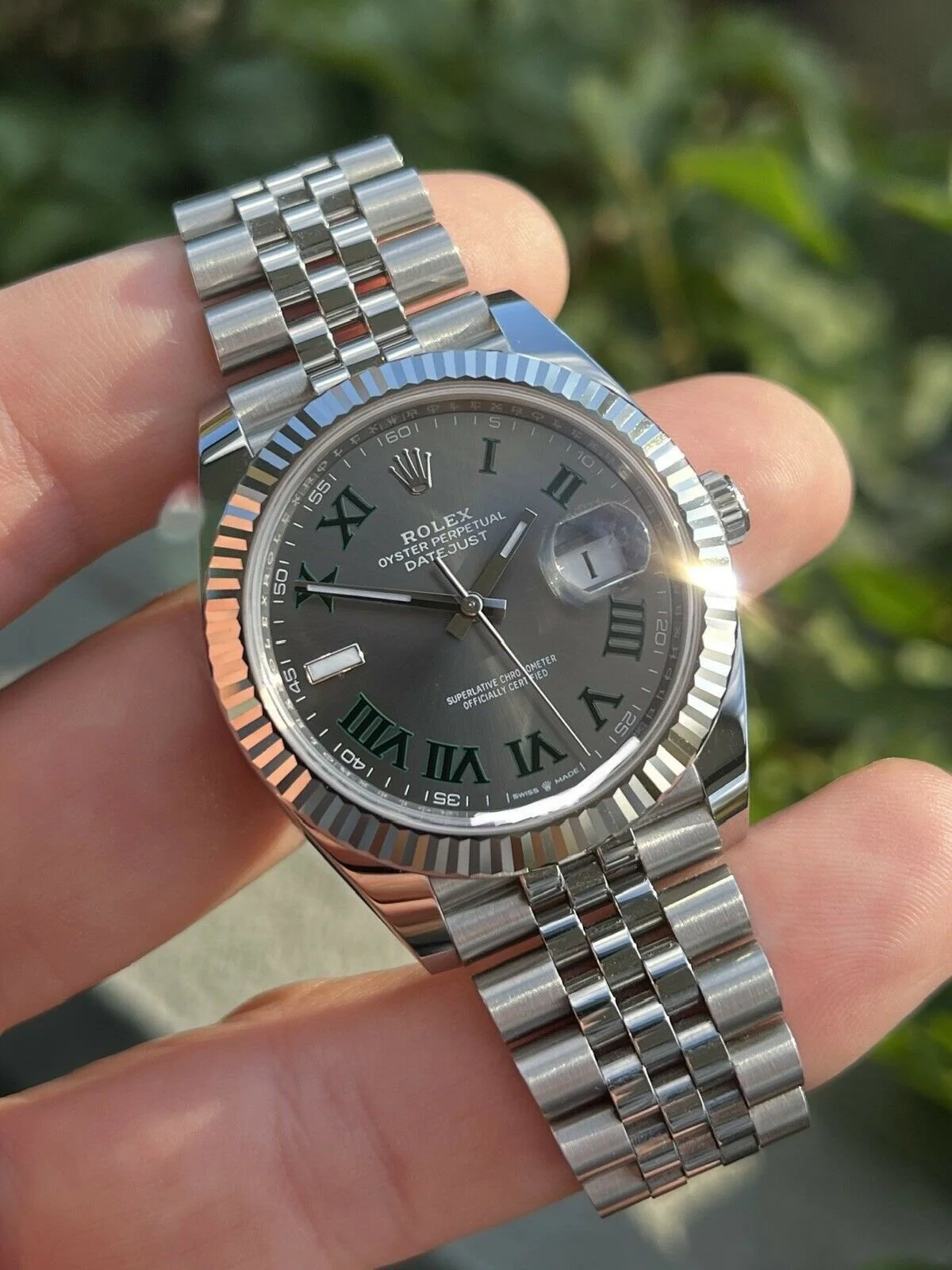 Superclone Rolex Datejust Rhodium Dial 126334 “Wimbledon” Flutted/Jubilee 41 mm - Image 9