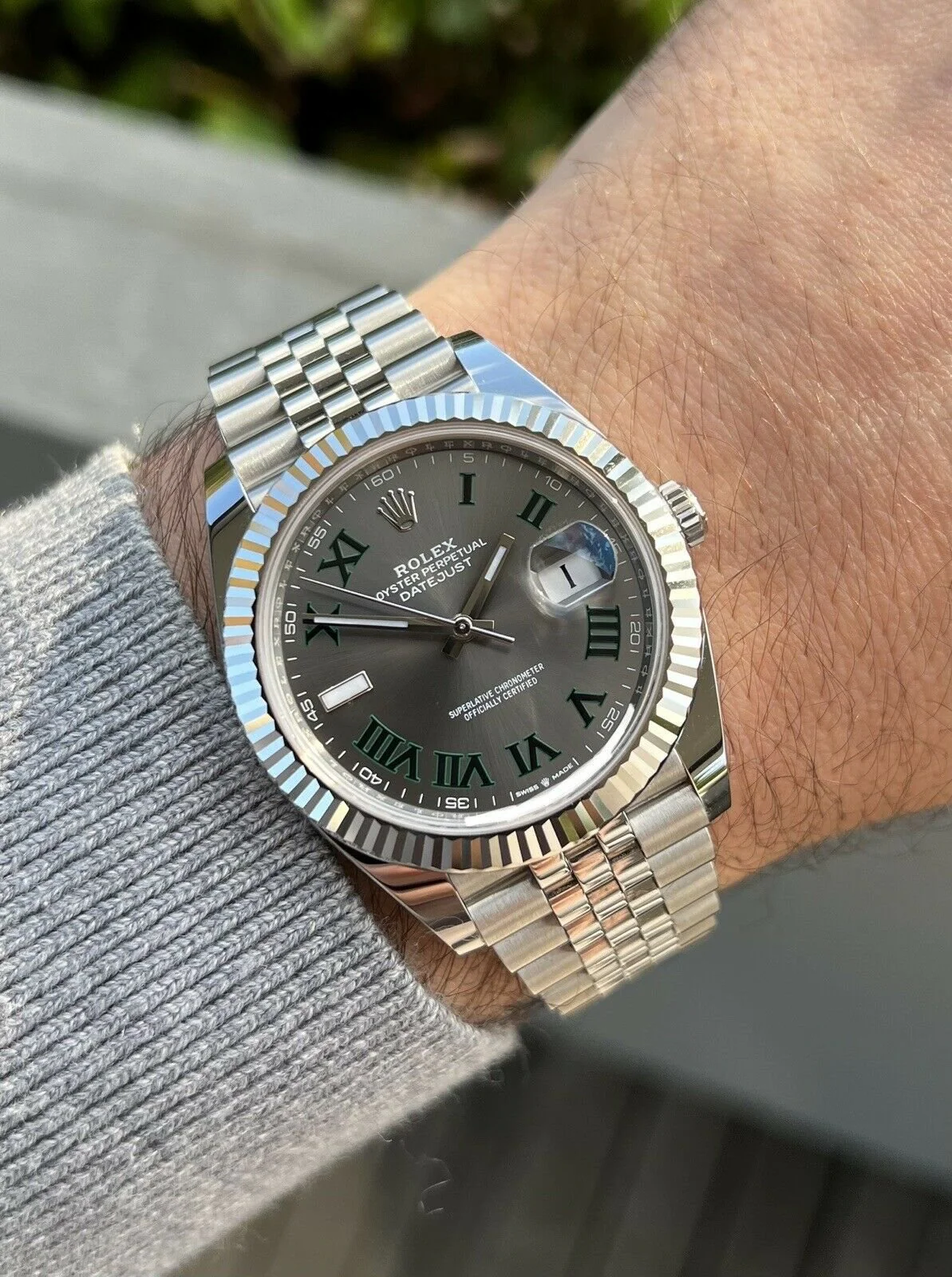 Superclone Rolex Datejust Rhodium Dial 126334 “Wimbledon” Flutted/Jubilee 41 mm - Image 10