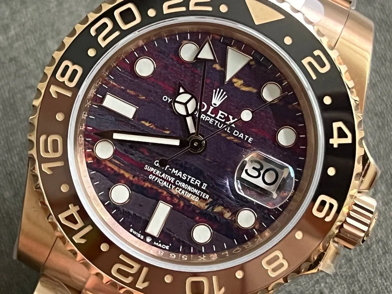 Superclone Rolex GMT-Master II 126715CHNR Tiger Iron Dial - Image 9