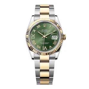 Superclone Rolex Datejust Olive Green Roman Diamond Dial 126233-0026 36 mm