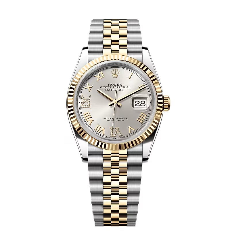 Superclone Rolex Datejust Silver Roman Diamond Dial 126233-0031 36 mm