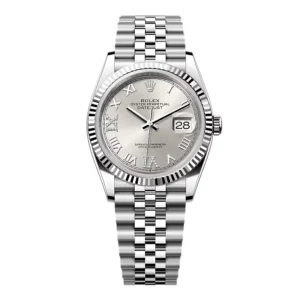 Superclone Rolex Datejust Silver Roman Diamond Dial 126234-0029 36 mm